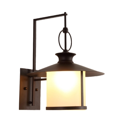 Cone/Cylinder Wall Hanging Lamp Industrial Style Iron 1 Head Wall Sconce in Royal Black