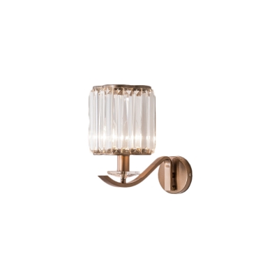 Modernist Clear Crystal Wall Mount Light 1 Light Cylinder Wall Lighting Fixture in Copper, 10