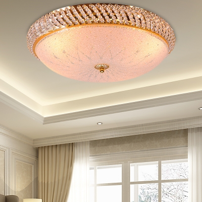 Restaurant Hotel Dome Ceiling Lamp Acrylic Contemporary LED Ceiling Mount Light in Gold