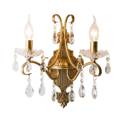 1/2 Lights Vintage Sconce Lighting with Candle Metal Exposed Bulb Wall Light Fixture for Corridor