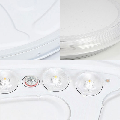 Acrylic Round Flush Mount Lighting Minimalist Integrated Led Indoor Flush Lighting for Living Room in White