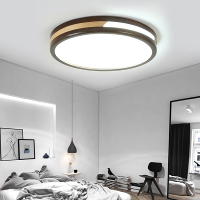 Brown Circular Ceiling Lighting Acrylic Contemporary LED Flush Mount Lamp in Warm/White/Natural, 12