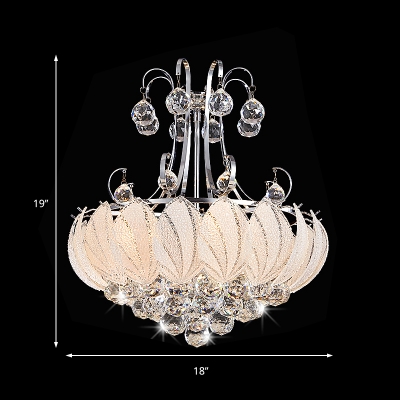Frosted Glass Round Chandelier Lighting 3/8 Lights 14