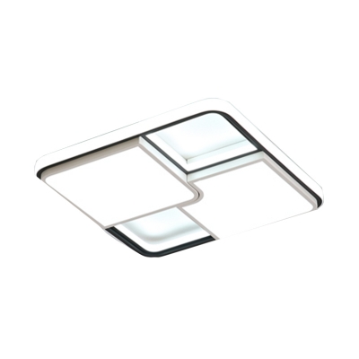 Integrated LED White Flushmount Lighting Modernist LED Square/Rectangle Flush Mounted Ceiling Light, 16