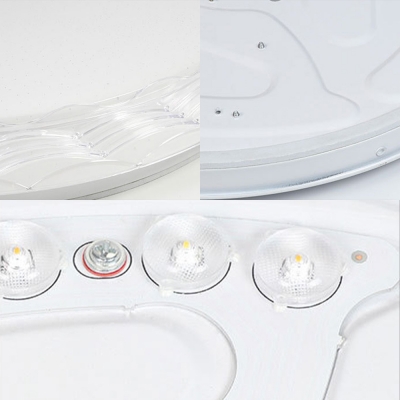 Scalloped Round Flush Lighting Modern Acrylic Led White Flush Mount Ceiling Light in White/Neutral/Warm