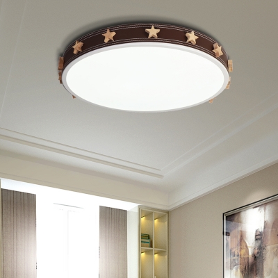 12 16 19 5 W Rubber Round Flush Mount Lighting With Star Accents