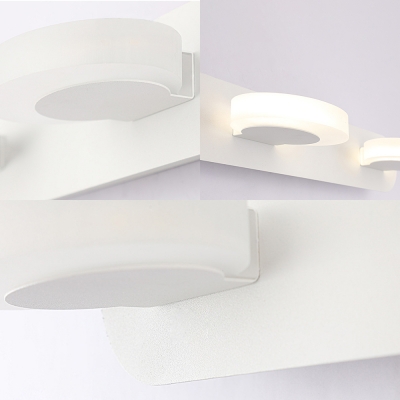 3 Round Vanity Lighting Modern Acrylic Integrated Led Vanity Mirror Light in White
