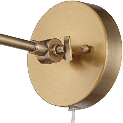 Adjustable Dome Wall Sconce with Metal Shade Modern 1 Light Industrial Wall Lamp in Brass