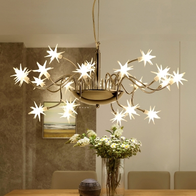 Modern Decorative Star Hanging Pendant Light Frosted Glass Ceiling