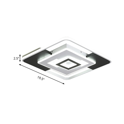 Warm/White Light Geometric Flush Mount Lamp Modern Acrylic 16