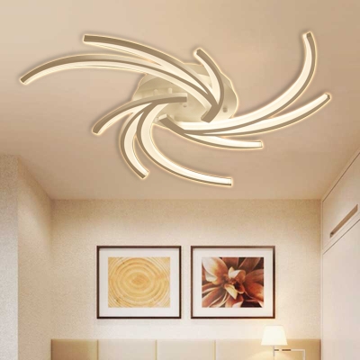 3/4/5/6 Bulbs Dandelion Ceiling Flush Mount Light Modernist Acrylic White Flushmount Ceiling Lamp in Warm/White