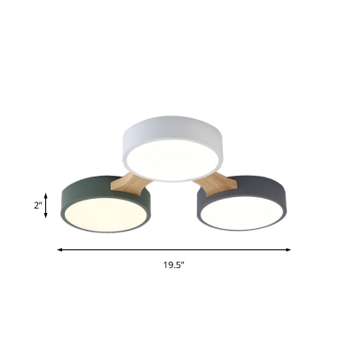 3/4/5/8 Lights Circle Flush-Mount Light Fixture Macaron Acrylic Living Room Flush Mount Lamp in Warm/White