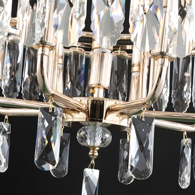 Contemporary Ring Pendant Lighting with Clear Faceted Crystal 7/9 Lights 18