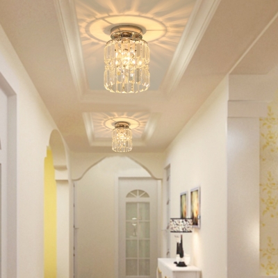 Crystal Fringe Ceiling Lights Contemporary Cylinder Ceiling Light Fixtures for Corridor