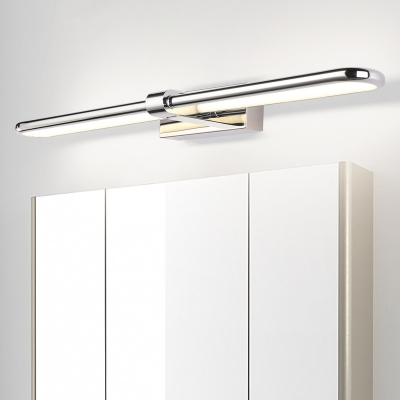 Linear Wall Mount Light Waterproof Modern Stainless Steel Led Vanity Lighting in Polished Chrome