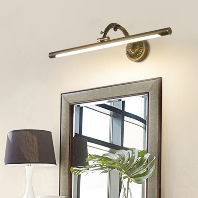 Mid Century Modern Cylinder Wall Lamp Metal Black/Warm Brass Indoor Led Vanity Light for Bathroom, 14
