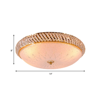 Restaurant Hotel Dome Ceiling Lamp Acrylic Contemporary LED Ceiling Mount Light in Gold