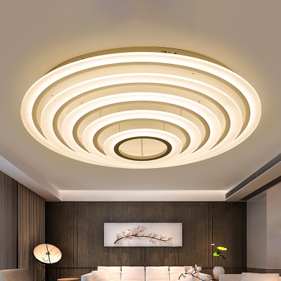 2/3/4/5 Lights Tiered Ring Semi Flush Lamp Nordic Style Acrylic Led White Flush Ceiling Light in Warm/White