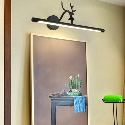 Black Slim Wall Lighting Modern Integrated Led 1 Light Vanity Light for Bathroom in Neutral Light, 18