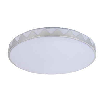 Contemporary Round Led Flush Mount Lamp with Zigzag Pattern Acrylic Flush Ceiling Light in White, White/Neutral/Warm Light
