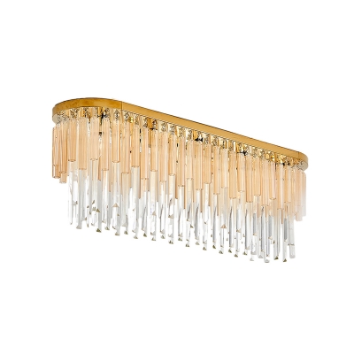 Linear Flush Mount Ceiling Light Contemporary Clear Crystal Led Ceiling Flush Light in Gold, 23.5