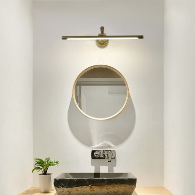 Mid Century Modern Cylinder Wall Lamp Metal Black/Warm Brass Indoor Led Vanity Light for Bathroom, 14