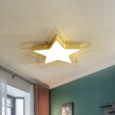 Nordic Star Flush Mount Ceiling Light with Metal Wire 1 Light 24.5