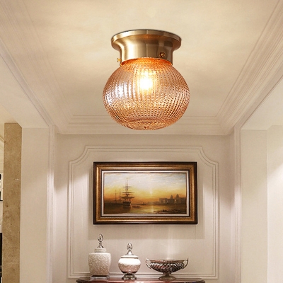Oval/Round Design Ceiling Lamp Rural Pastoral Style 1 Head Ceiling Light for Living Room Bedroom Corridor Kitchen