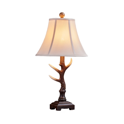 Traditional Table Light with Empire Shade 1 Head Fabric Indoor Lighting Fixture for Study Room