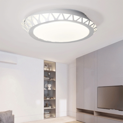 White/Black Circular Ceiling Mounted Fixture Nordic Acrylic LED Ceiling Flush Mount Light in Warm/White for Living Room