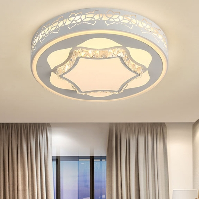 Hexagon Dining Room Ceiling Light Acrylic Contemporary LED Ceiling Mount Light in Brown/White