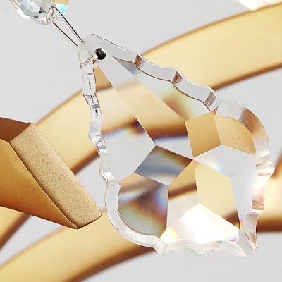 6/8/12 Heads Bell Chandelier Pendant Light Modern Crystal Pendant Lighting in Gold