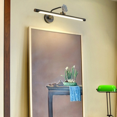 Black/Aged Brass Linear Wall Lighting Modern Metal Led Vanity Light for Bathroom, 14