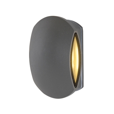 Outdoor Round Wall Light Sconce Aluminum Contemporary Black Sconce Light Fixture in Warm/White