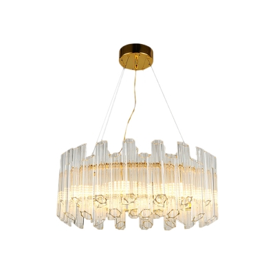 Ring Hanging Lamp for Dining Room, Gold Ring Crystal Chandelier Light Fixture
