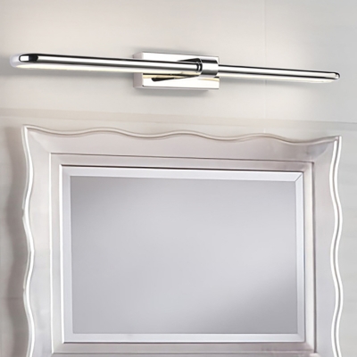 Linear Wall Mount Light Waterproof Modern Stainless Steel Led Vanity Lighting in Polished Chrome