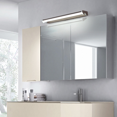 Metal Linear Wall Mounted Light with Acrylic Diffuser Modern Brown Vanity Lighting over Mirror in Warm/White Light, 16