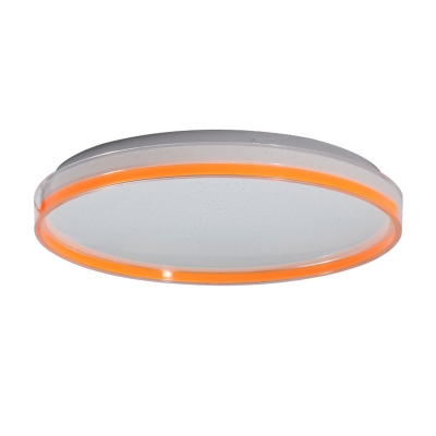 Orange Round Flushmount Lamp Contemporary Led Ceiling Flush Lighting in Warm/White/Natural, 10