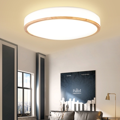 Warm/White/Natural Light Circle Flushmount Ceiling Lamp Modernist Acrylic LED Flush Ceiling Light in White, 13