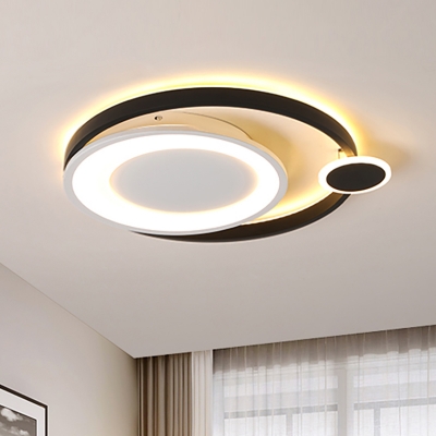 Black White Orbit Ceiling Flush, Indoor Ceiling Lights Led