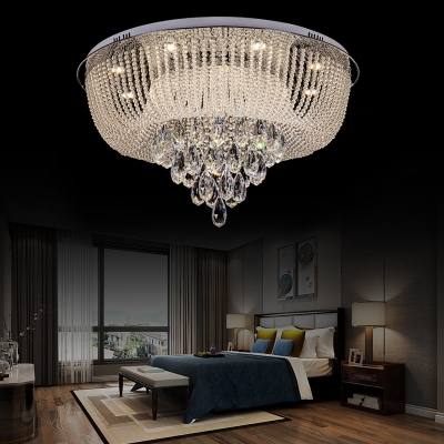 Luxury Clear Crystal Flush Mount Ceiling Light Modern Integrated Led Flush Lamp, 23.5