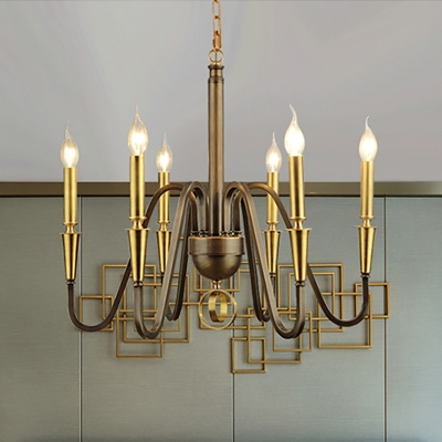 Metal Candle Chandelier Lighting Colonial 6/8 Lights Brass Dining Room ...