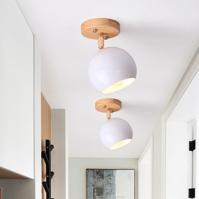 Nordic Black/Gray/White/Pink/Green Orbit Semi Flush Light Adjustable 1 Light Metal Ceiling Mount Light Fixture