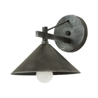 Bronze Cone Shade Wall Lamp 1 Light Traditional Metal Wall Light Fixture for Warehouse