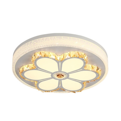 Contemporary Floral Themed Flush Ceiling Light Acrylic LED Ceiling Light in Brown/White for Restaurant