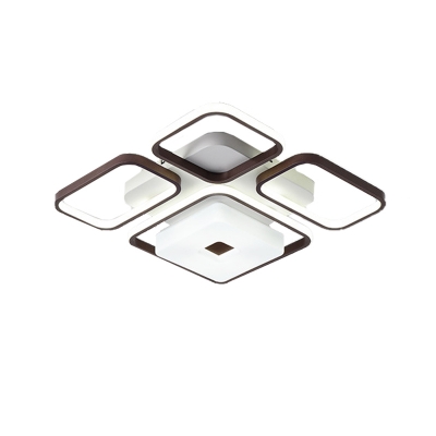 Square Flush Lighting Modern Multi Light Metal and Acrylic Led Ceiling Flush Mount
