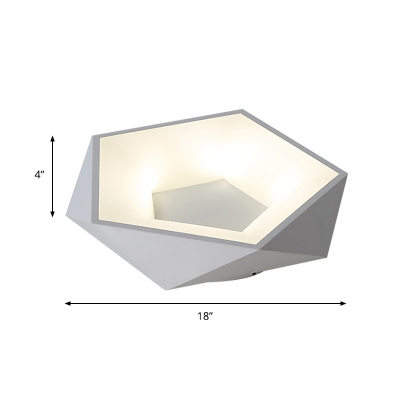 White Diamond Flush Light Fixture LED Simple Style Acrylic Ceiling Lamp for Bedroom