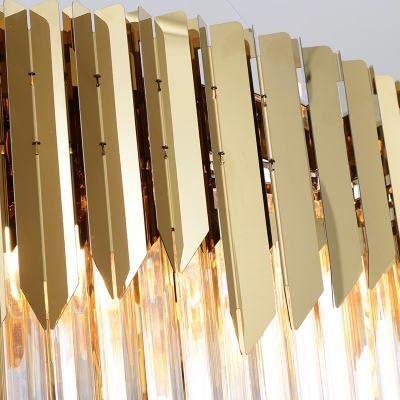 Golden Tiered Round Chandelier Lighting Contemporary 8/12-Light Crystal Pendant Light