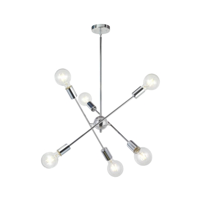 Mid-Century Sputnik Chandelier Lighting Metal 6/8 Lights Living Room ...