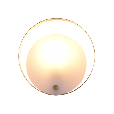 Colonialist Round Flush Mount 1 Head Acrylic Wall Mounted Light in White for Living Room
